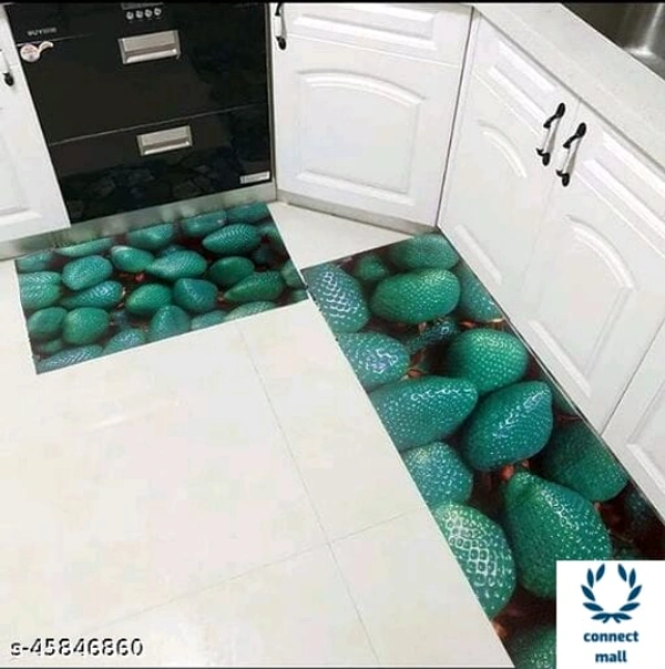 Lshape Green Kitchen Mat Combo 2 In 1